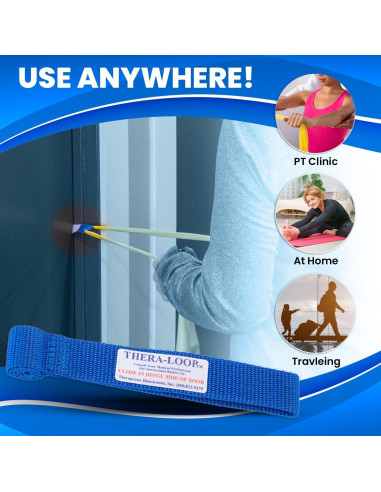 Anclajes de puerta RangeMaster TheraLoop Antideslizante - Paquete de 2, Azul