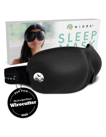 Máscara de Sueño Nidra Contorneada 100% Bloqueo de Luz Negra Máscara de Sueño Nidra Contorneada 100% Bloqueo de Luz Negra