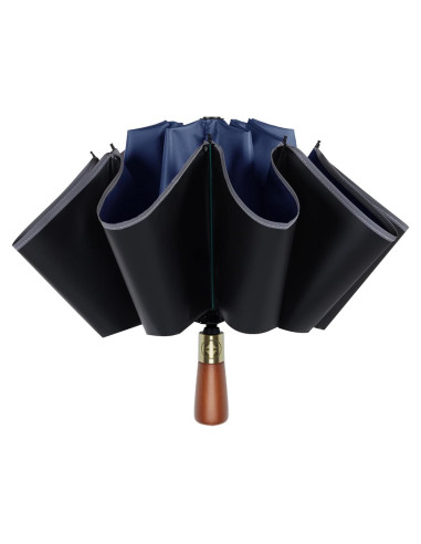 Paraguas Invertido Automático con Mango de Madera 116.8 cm