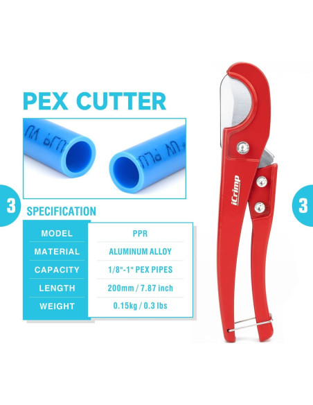 Kit de Herramienta de Expansión PEX iCrimp 6 Piezas Automática Kit de Herramienta de Expansión PEX iCrimp 6 Piezas Automática
