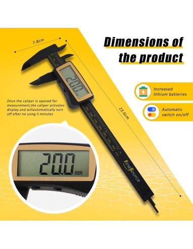 Calibrador Digital FineSource DP-KC 0-150mm Pantalla Grande