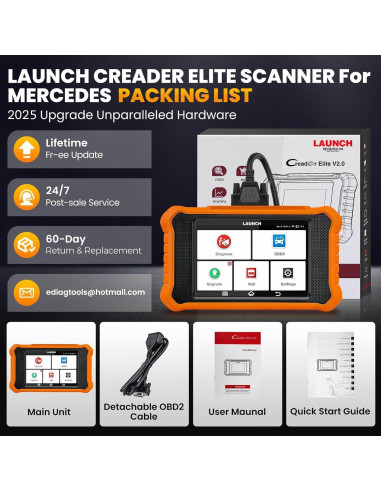 Escáner OBD2 LAUNCH Creader Elite V2.0 para Mercedes Benz