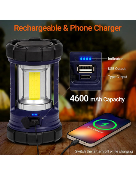Linterna de Camping CT CAPETRONIX 3200LM Recargable 4600mAh Linterna de Camping CT CAPETRONIX 3200LM Recargable 4600mAh