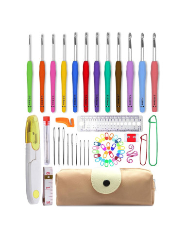 Juego de Ganchillos Ergonómicos 55 Piezas 2-8mm Keepsweat