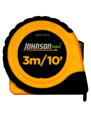 Cinta Métrica Johnson 3m/10' con Caja de Goma Antideslizante