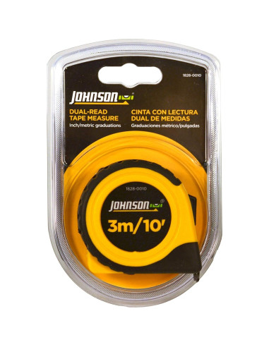 Cinta Métrica Johnson 3m/10' con Caja de Goma Antideslizante