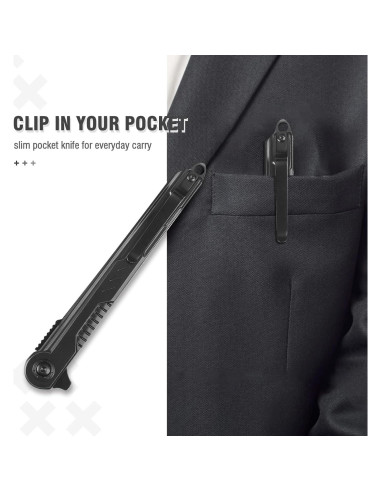 Cuchillo de bolsillo EDC FUNBRO Tanto 7CR13Mov 19.56cm negro