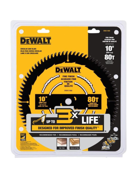 Sierra Circular DEWALT 25.4 cm 80 Dientes Carburo Ultra Afilado Sierra Circular DEWALT 25.4 cm 80 Dientes Carburo Ultra Afilado