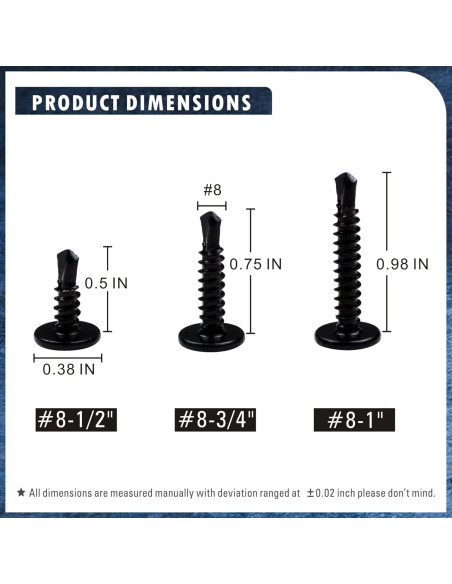 Kit de Tornillos Autoperforantes MateOne Acero Inoxidable 410 150 PCS Kit de Tornillos Autoperforantes MateOne Acero Inoxidable 410 150 PCS