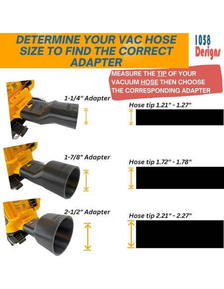 Adaptador de Vacío 1058 Designs para Lijadoras DeWalt 1-1/4" Adaptador de Vacío 1058 Designs para Lijadoras DeWalt 1-1/4"