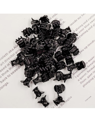 50 Clips de Garra para Cabello Yongdeli - Negro - 2x1.8 cm