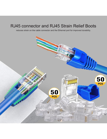 Crimpador RJ45 PETECHTOOL Cat7 Cat6 Cat5 con 50 Conectores Crimpador RJ45 PETECHTOOL Cat7 Cat6 Cat5 con 50 Conectores