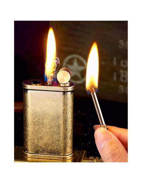 Encendedor de Queroseno Huaben Retro Cobre Estriado 65mm Encendedor de Queroseno Huaben Retro Cobre Estriado 65mm