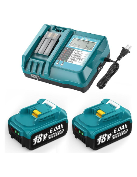 Paquete de 2 Baterías 18V 6.0Ah Bslite + Cargador Rápido Paquete de 2 Baterías 18V 6.0Ah Bslite + Cargador Rápido