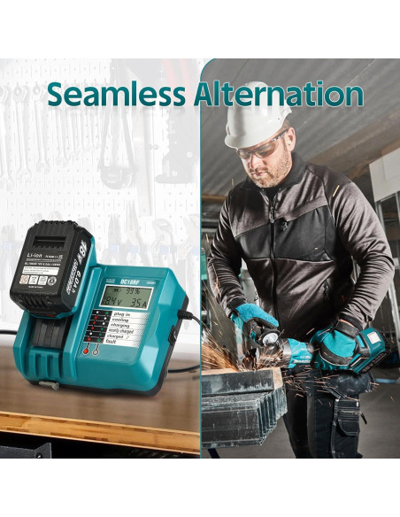 Paquete de 2 Baterías 18V 6.0Ah Bslite + Cargador Rápido Paquete de 2 Baterías 18V 6.0Ah Bslite + Cargador Rápido