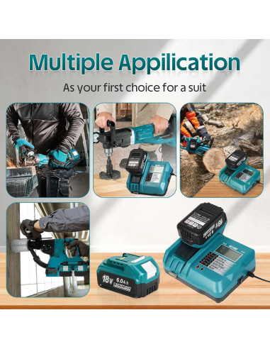 Paquete de 2 Baterías 18V 6.0Ah Bslite + Cargador Rápido