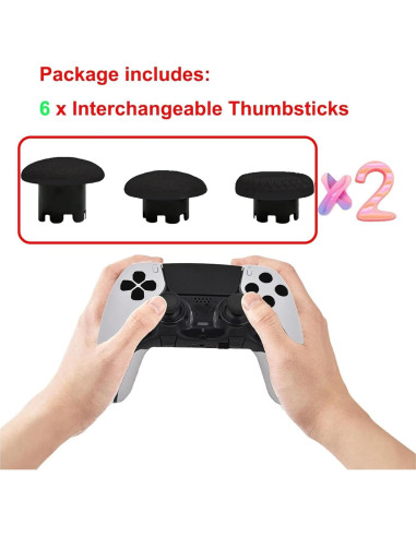 Tapa de Pulgar Intercambiable 6 en 1 Anglepingping para PS5