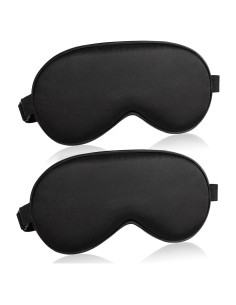 Máscara de Sueño de Seda ToRhine 2 Pcs Ajustable Bloqueo Luz