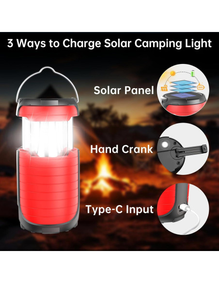 Linterna Solar Aivica 5000mAh Recargable para Camping Linterna Solar Aivica 5000mAh Recargable para Camping
