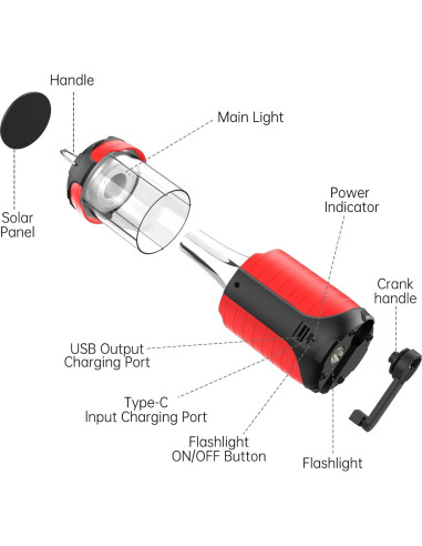 Linterna Solar Aivica 5000mAh Recargable para Camping