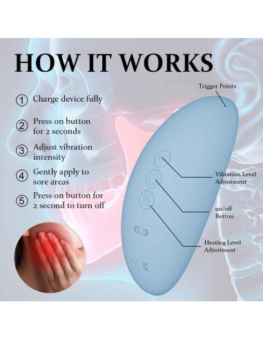 Masajeador Ergonómico de Alivio TMJ Rozonii - Calor y Vibración
