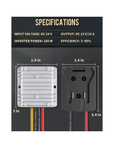 Convertidor de Voltaje 20V a 12V Vibit 180W para Baterías Dewalt Convertidor de Voltaje 20V a 12V Vibit 180W para Baterías Dewalt