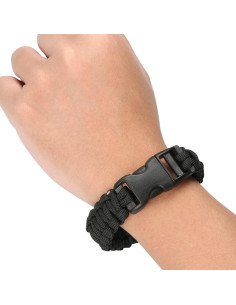 Pulsera de Supervivencia Paracord Sportmusies - 2 Unidades, Negro 2