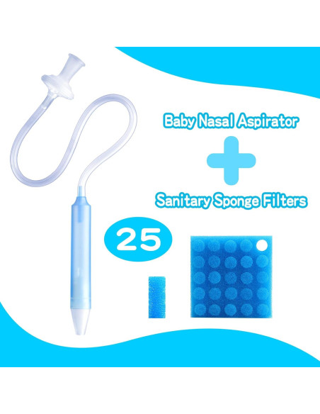 Aspirador Nasal para Bebés RDUNF con 25 Filtros y Pinzas Aspirador Nasal para Bebés RDUNF con 25 Filtros y Pinzas