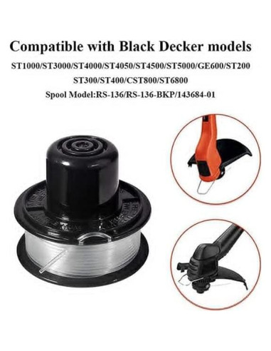 Bobina de Trimmer Black and Decker RS-136 6.1m 0.165cm Repuesto