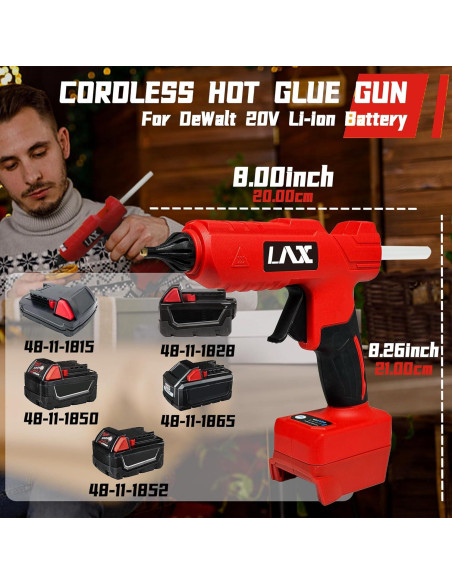 Pistola de Pegamento Caliente L1NXIXI 100W para Batería Milwaukee 18V Pistola de Pegamento Caliente L1NXIXI 100W para Batería Milwaukee 18V