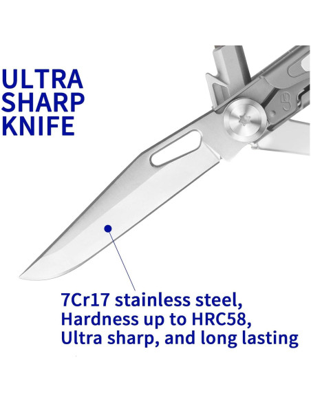 Cuchillo Multiherramienta Rocktol 12 en 1 Plegable Titanio Cuchillo Multiherramienta Rocktol 12 en 1 Plegable Titanio