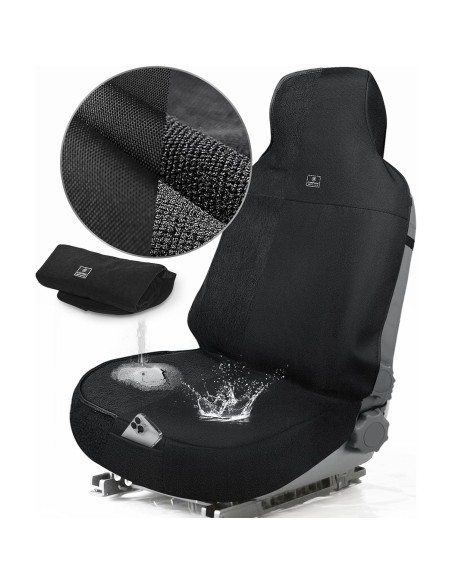 Funda de Asiento de Coche Impermeable CAR PASS Universal Negro Funda de Asiento de Coche Impermeable CAR PASS Universal Negro