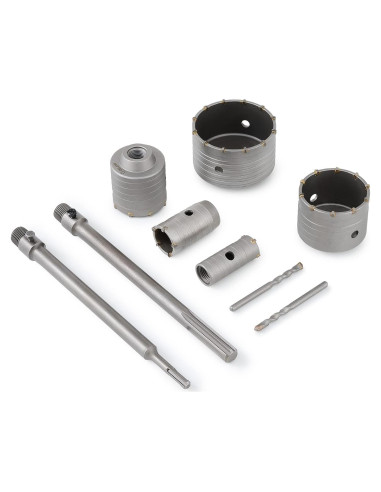 Kit de Brocas de Corona ZELCAN SDS Plus y Max 30-100 mm