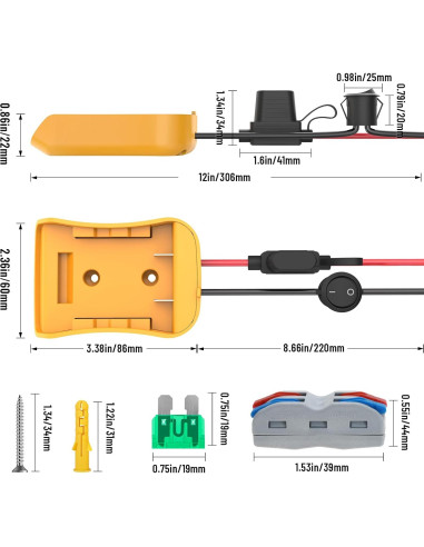 Adaptador de Batería Azocek 20V para Juguetes RC con Fusible