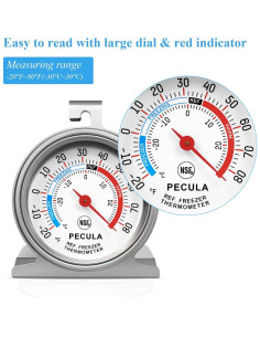 Termómetro de Refrigerador PECULA Acero Inoxidable -30 a 30 C 2