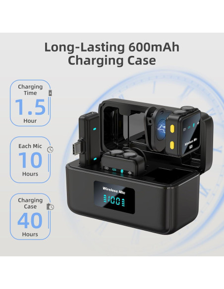 Micrófono Lavalier Inalámbrico NOTEVOX VM32 USB-C para iPhone y Android Micrófono Lavalier Inalámbrico NOTEVOX VM32 USB-C para iPhone y Android