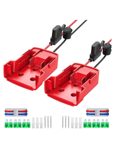 Adaptador de Batería Milwaukee 18V Azocek 2 Paquetes con Fusible