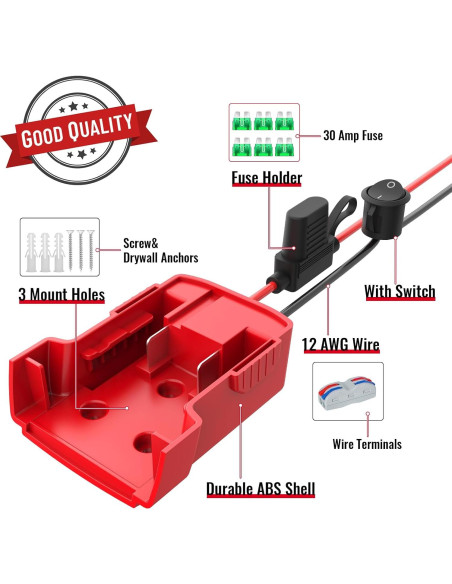 Adaptador de Batería Milwaukee 18V Azocek 2 Paquetes con Fusible Adaptador de Batería Milwaukee 18V Azocek 2 Paquetes con Fusible