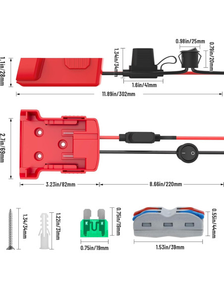 Adaptador de Batería Milwaukee 18V Azocek 2 Paquetes con Fusible Adaptador de Batería Milwaukee 18V Azocek 2 Paquetes con Fusible
