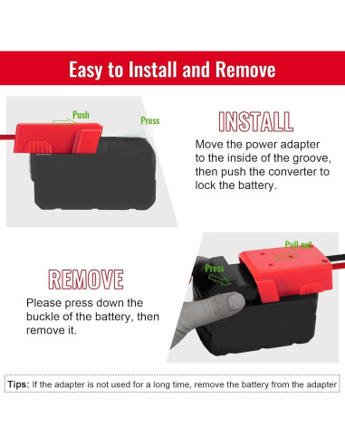 Adaptador de Batería Milwaukee 18V Azocek 2 Paquetes con Fusible