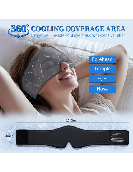 Máscara de Gel Frío para Ojos FACEMOON - Alivio Ojeras y Migrañas Máscara de Gel Frío para Ojos FACEMOON - Alivio Ojeras y Migrañas