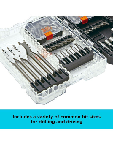 Set de Puntas de Destornillador y Taladro Black+Decker 130 Piezas