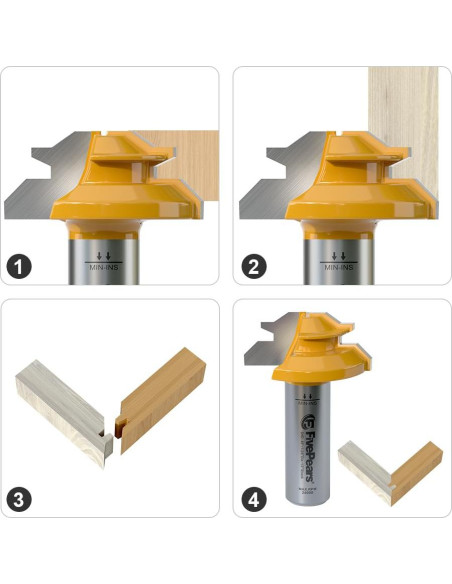 Cuchilla de Router Miter 45 FIVEPEARS Juego 3 PZS 1/2" Cuchilla de Router Miter 45 FIVEPEARS Juego 3 PZS 1/2"