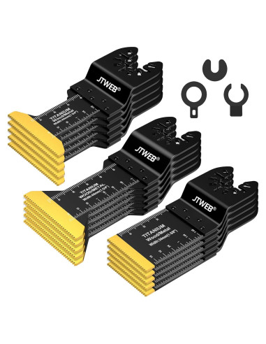 Kit de Cuchillas Oscilantes JTWEB 15PCS Titanio para Multitool