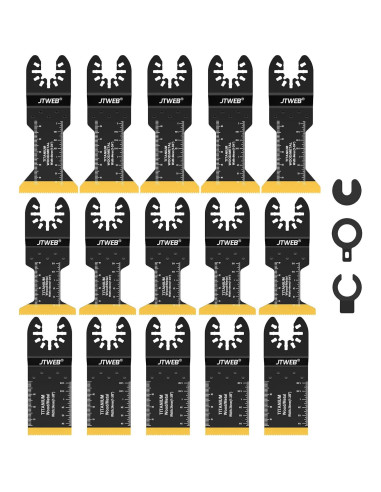 Kit de Cuchillas Oscilantes JTWEB 15PCS Titanio para Multitool