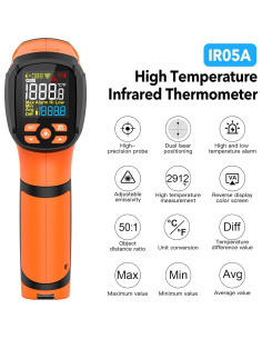 Termómetro Infrarrojo MESTEK IR05A -40 a 1600C Pantalla LCD 2