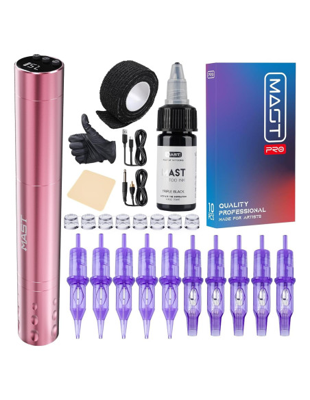 Kit Máquina Tatuaje Inalámbrica Mast Tour Fly Slim 10 Agujas Kit Máquina Tatuaje Inalámbrica Mast Tour Fly Slim 10 Agujas
