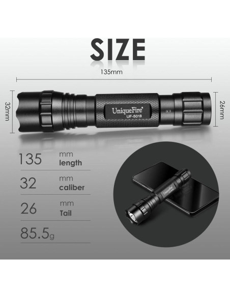 Linterna UV 365nm UniqueFire 501B Mini LED de Bolsillo Linterna UV 365nm UniqueFire 501B Mini LED de Bolsillo