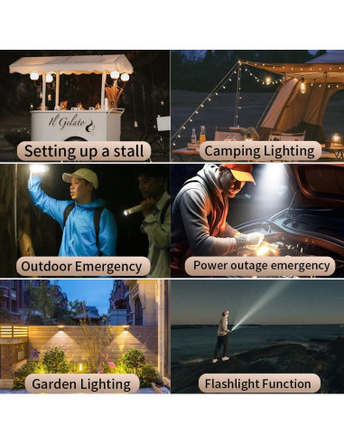 Linterna de Camping LED Recargable BY-J 310LM 4 Modos Beige