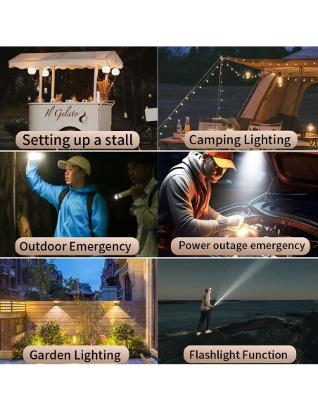 Linterna de Camping LED Recargable BY-J 310LM 4 Modos Beige Linterna de Camping LED Recargable BY-J 310LM 4 Modos Beige